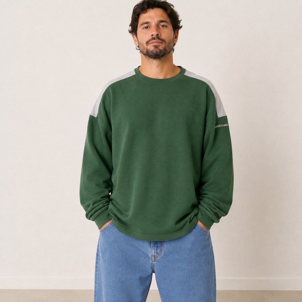 Vintage 90s Abercrombie & Fitch XL Green Rugby Sweatshirt Reliable Outdoor Goods